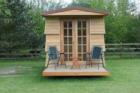 Beehive camping hut back view