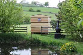 Beehive camping hut back view