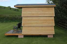 Beehive camping hut back view